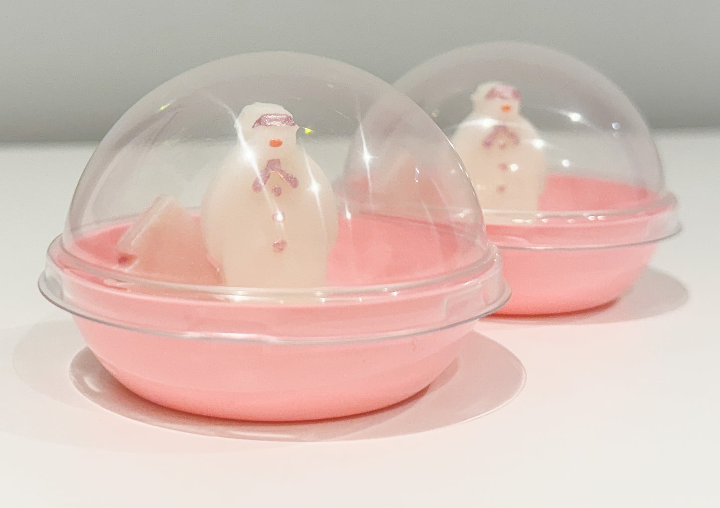 Snowman Snow Globe Wax Melt Pink